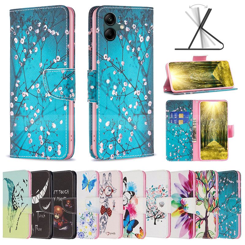 Funda de Cuero Cartera con Soporte Patron de Moda Carcasa B01F para Samsung Galaxy M04