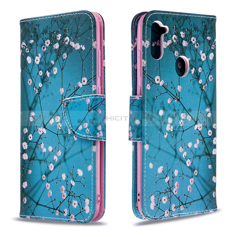 Funda de Cuero Cartera con Soporte Patron de Moda Carcasa B01F para Samsung Galaxy M11