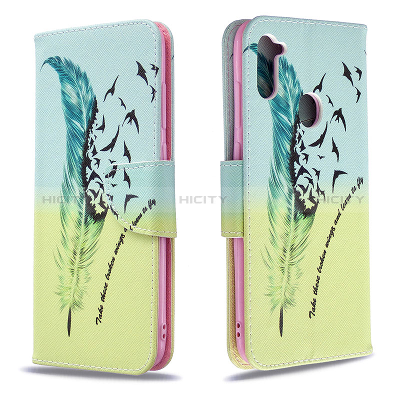 Funda de Cuero Cartera con Soporte Patron de Moda Carcasa B01F para Samsung Galaxy M11