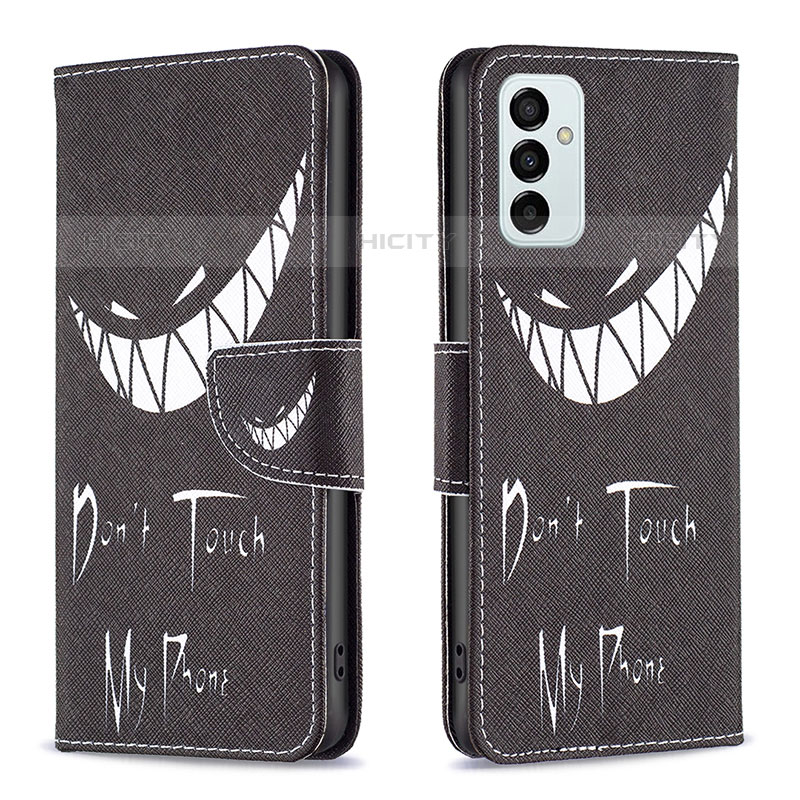 Funda de Cuero Cartera con Soporte Patron de Moda Carcasa B01F para Samsung Galaxy M23 5G Negro