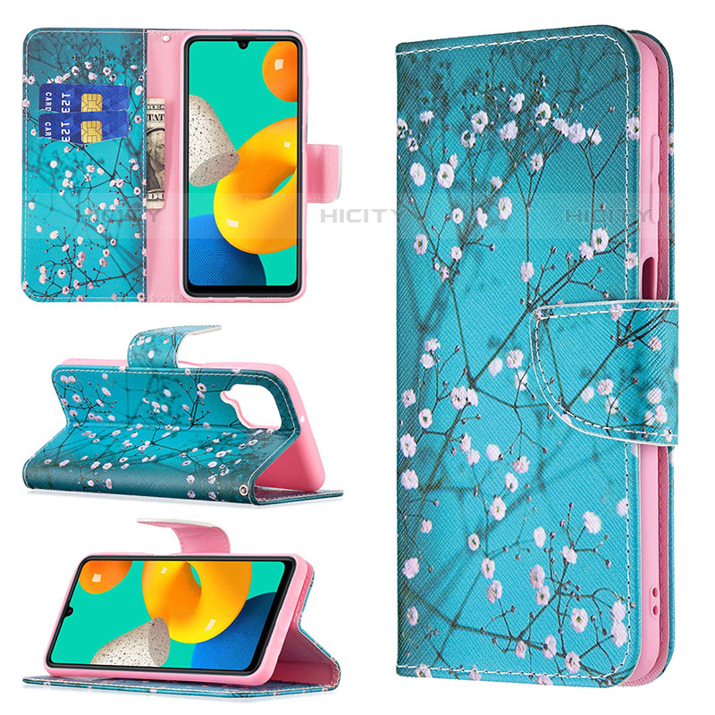 Funda de Cuero Cartera con Soporte Patron de Moda Carcasa B01F para Samsung Galaxy M32 4G