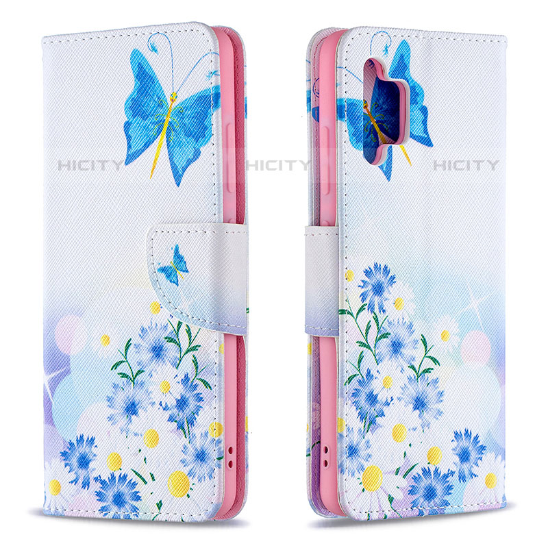 Funda de Cuero Cartera con Soporte Patron de Moda Carcasa B01F para Samsung Galaxy M32 5G Azul