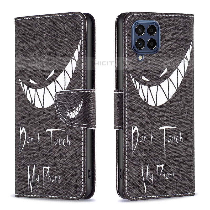 Funda de Cuero Cartera con Soporte Patron de Moda Carcasa B01F para Samsung Galaxy M53 5G Negro