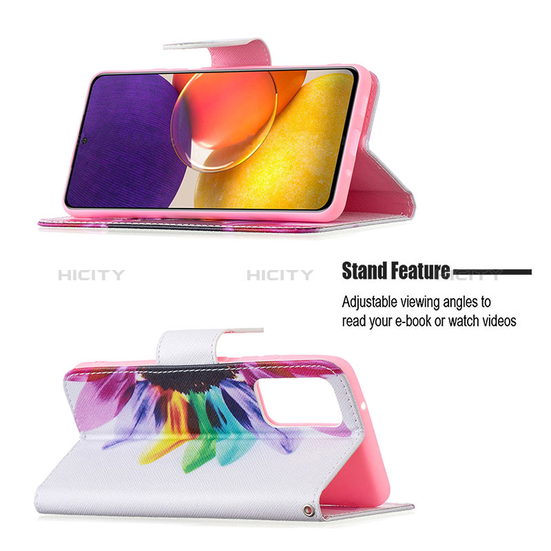 Funda de Cuero Cartera con Soporte Patron de Moda Carcasa B01F para Samsung Galaxy Quantum2 5G