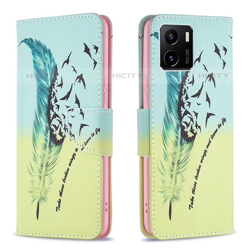 Funda de Cuero Cartera con Soporte Patron de Moda Carcasa B01F para Vivo iQOO U5x