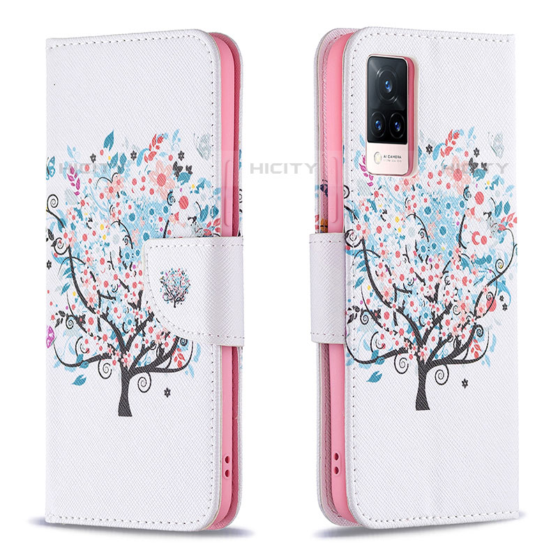 Funda de Cuero Cartera con Soporte Patron de Moda Carcasa B01F para Vivo V21s 5G