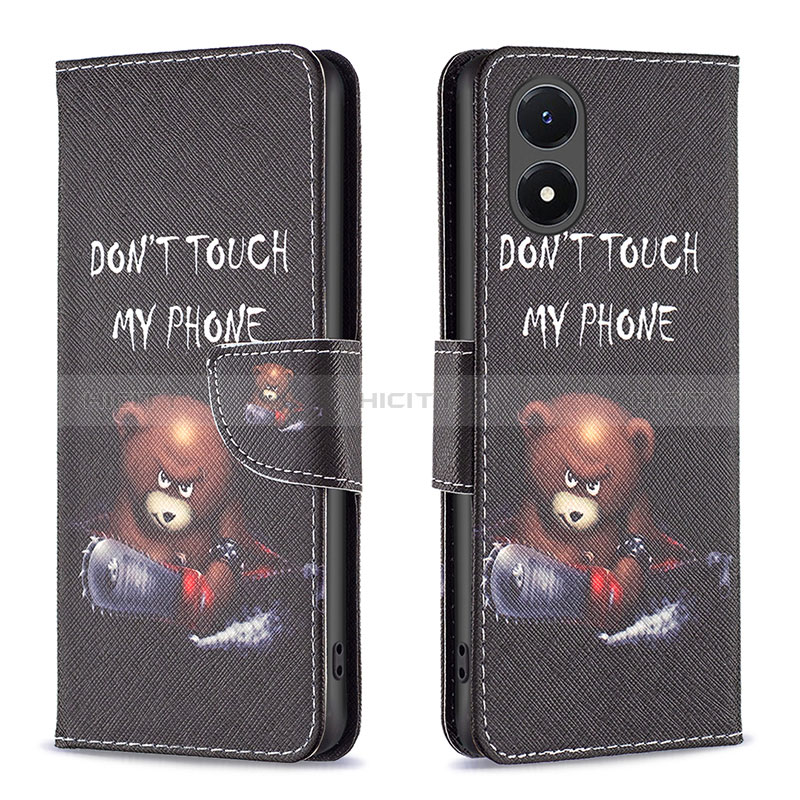 Funda de Cuero Cartera con Soporte Patron de Moda Carcasa B01F para Vivo Y02S