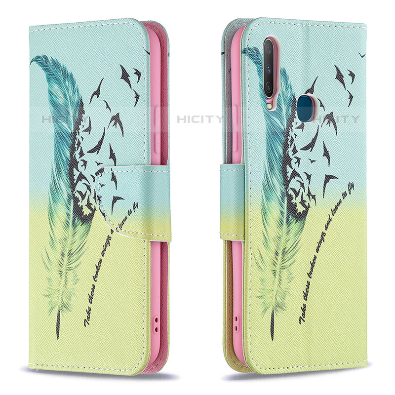 Funda de Cuero Cartera con Soporte Patron de Moda Carcasa B01F para Vivo Y11