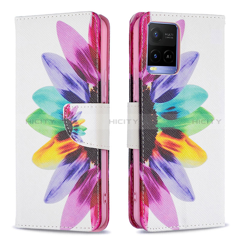 Funda de Cuero Cartera con Soporte Patron de Moda Carcasa B01F para Vivo Y32 4G Multicolor