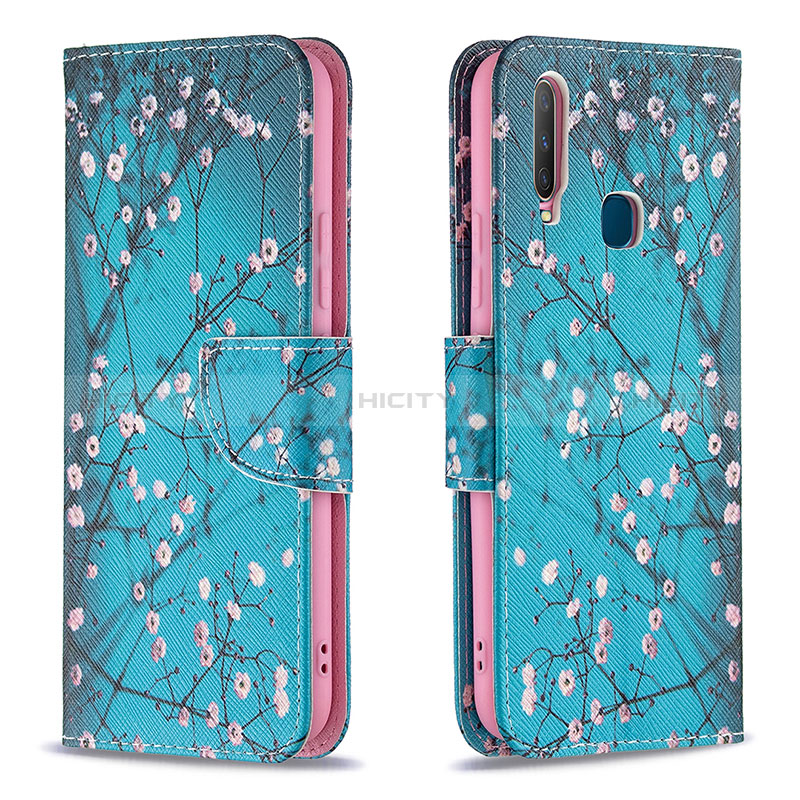 Funda de Cuero Cartera con Soporte Patron de Moda Carcasa B01F para Vivo Y3s