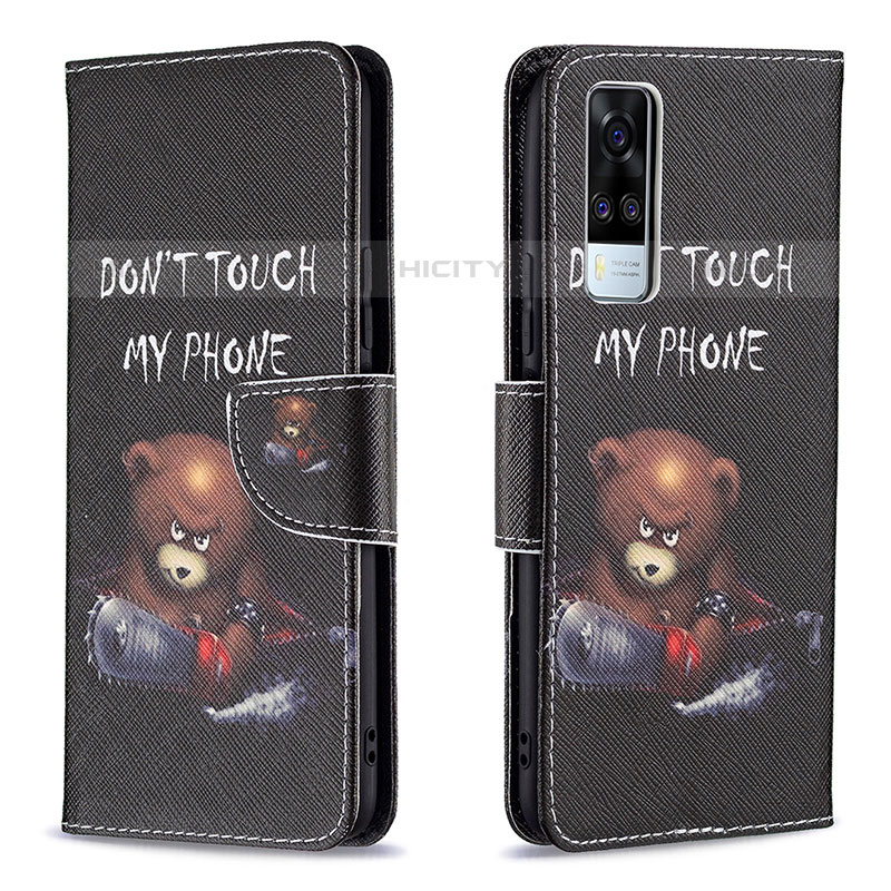 Funda de Cuero Cartera con Soporte Patron de Moda Carcasa B01F para Vivo Y51A