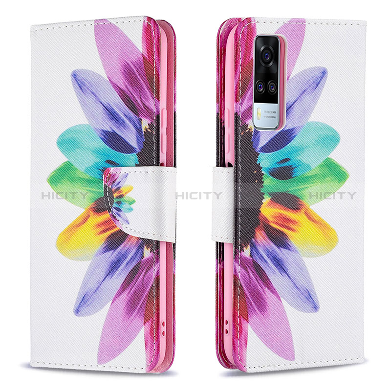 Funda de Cuero Cartera con Soporte Patron de Moda Carcasa B01F para Vivo Y53s 4G