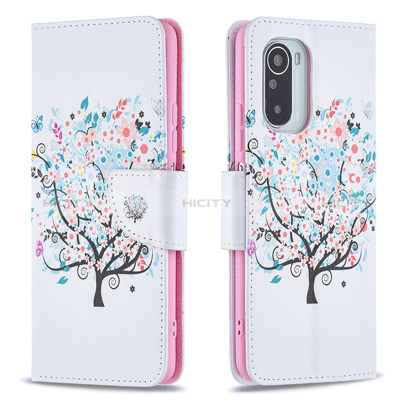 Funda de Cuero Cartera con Soporte Patron de Moda Carcasa B01F para Xiaomi Mi 11X 5G Blanco