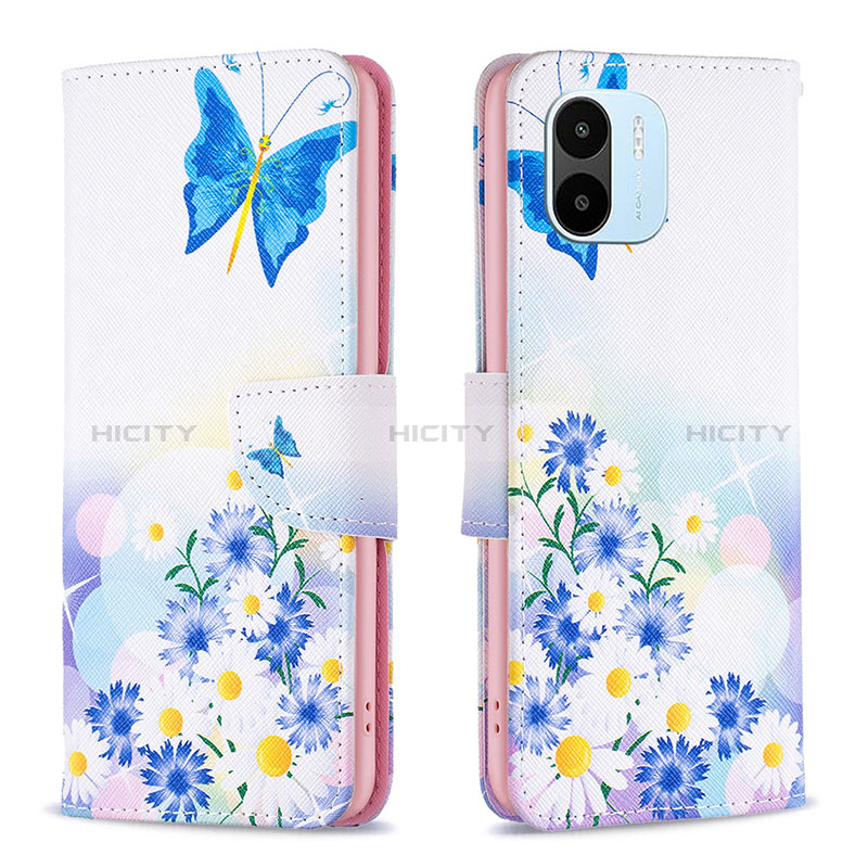 Funda de Cuero Cartera con Soporte Patron de Moda Carcasa B01F para Xiaomi Poco C50 Azul