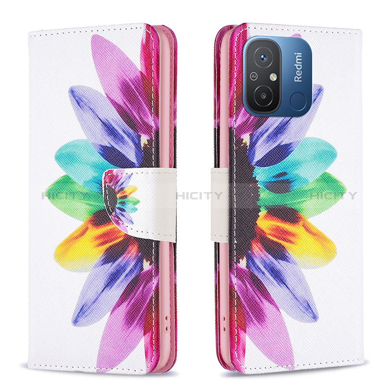 Funda de Cuero Cartera con Soporte Patron de Moda Carcasa B01F para Xiaomi Poco C55 Multicolor