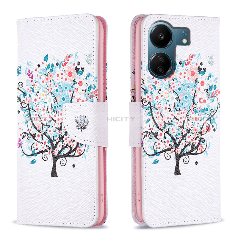 Funda de Cuero Cartera con Soporte Patron de Moda Carcasa B01F para Xiaomi Poco C65