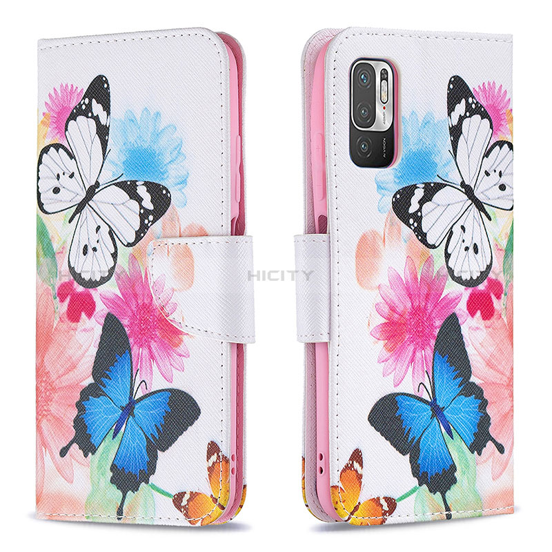 Funda de Cuero Cartera con Soporte Patron de Moda Carcasa B01F para Xiaomi POCO M3 Pro 5G