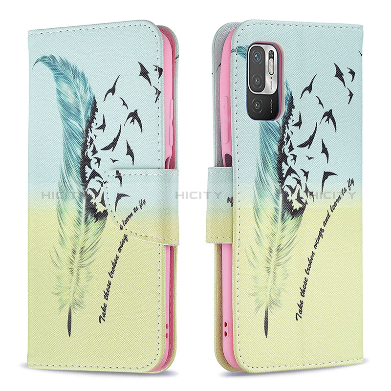 Funda de Cuero Cartera con Soporte Patron de Moda Carcasa B01F para Xiaomi POCO M3 Pro 5G