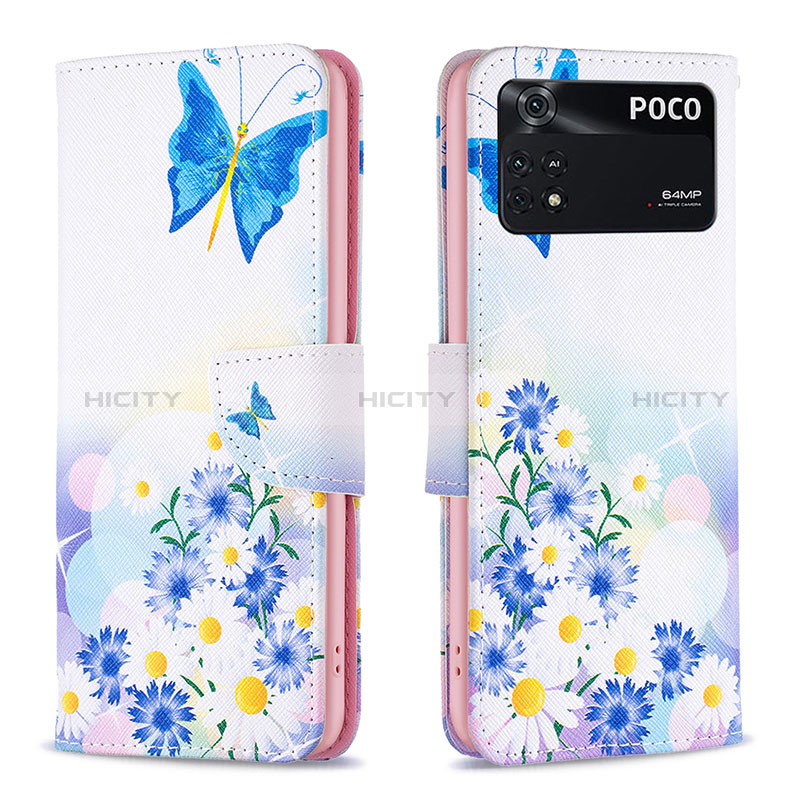 Funda de Cuero Cartera con Soporte Patron de Moda Carcasa B01F para Xiaomi Poco M4 Pro 4G