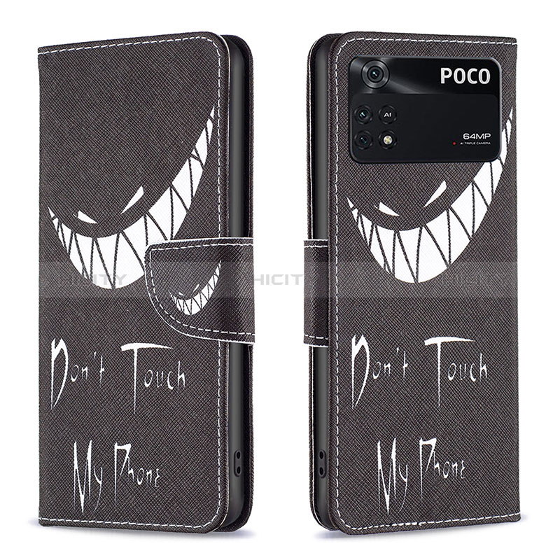 Funda de Cuero Cartera con Soporte Patron de Moda Carcasa B01F para Xiaomi Poco M4 Pro 4G