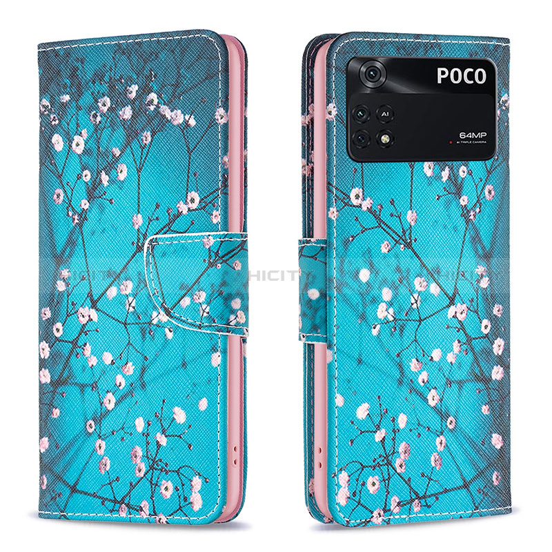 Funda de Cuero Cartera con Soporte Patron de Moda Carcasa B01F para Xiaomi Poco M4 Pro 4G