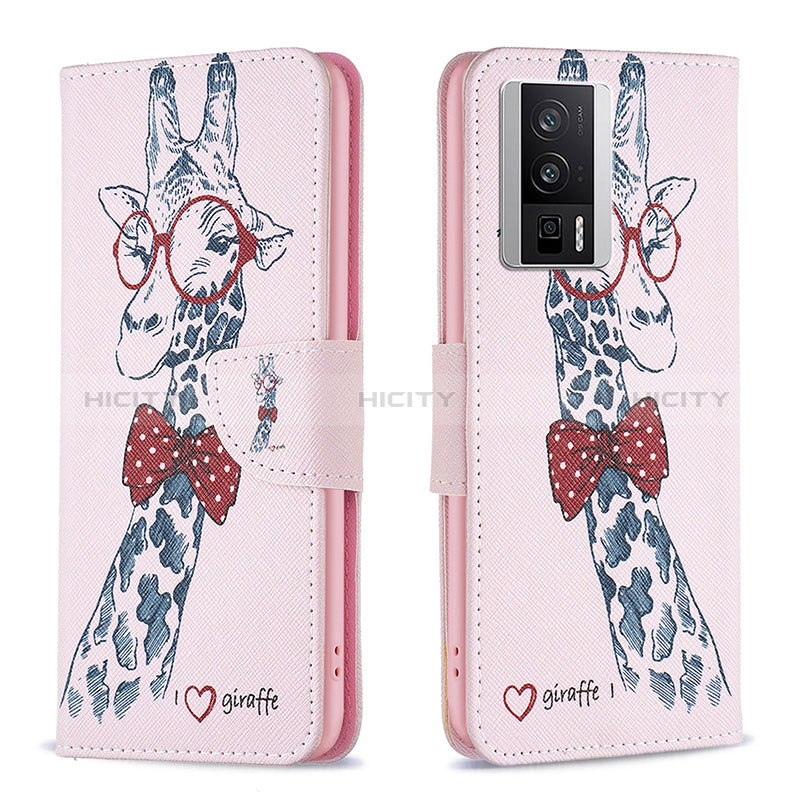 Funda de Cuero Cartera con Soporte Patron de Moda Carcasa B01F para Xiaomi Redmi K60 Pro 5G