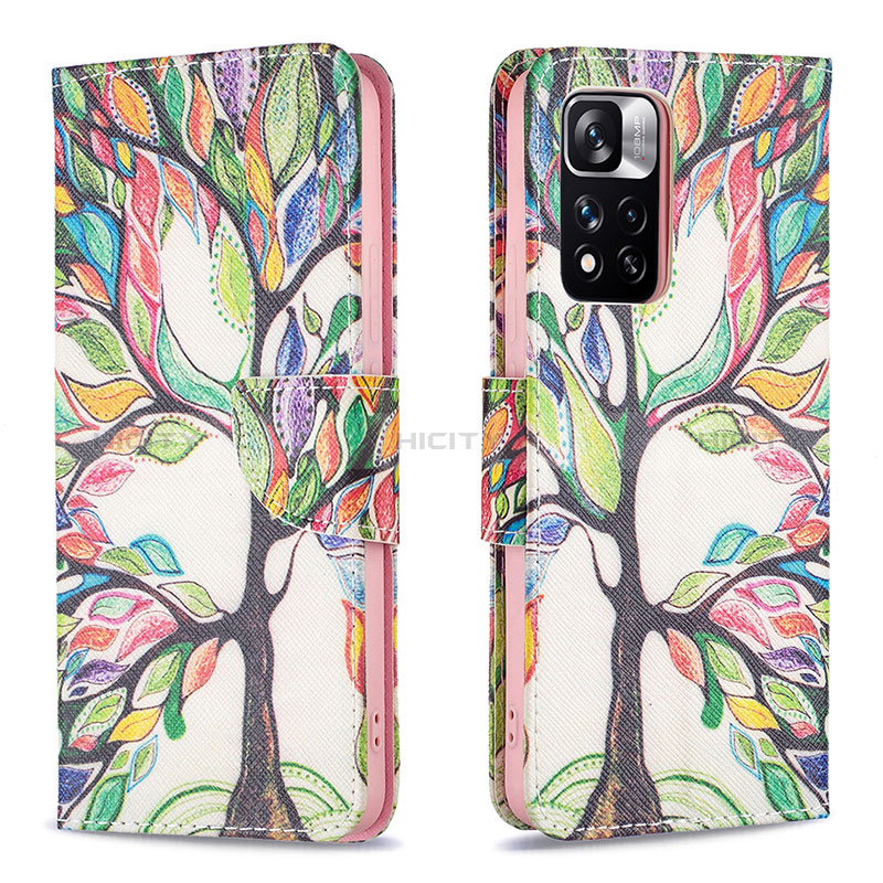 Funda de Cuero Cartera con Soporte Patron de Moda Carcasa B01F para Xiaomi Redmi Note 11 Pro+ Plus 5G