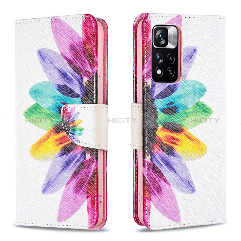 Funda de Cuero Cartera con Soporte Patron de Moda Carcasa B01F para Xiaomi Redmi Note 11 Pro+ Plus 5G Multicolor