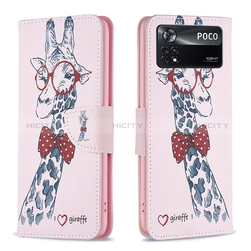 Funda de Cuero Cartera con Soporte Patron de Moda Carcasa B01F para Xiaomi Redmi Note 11E Pro 5G