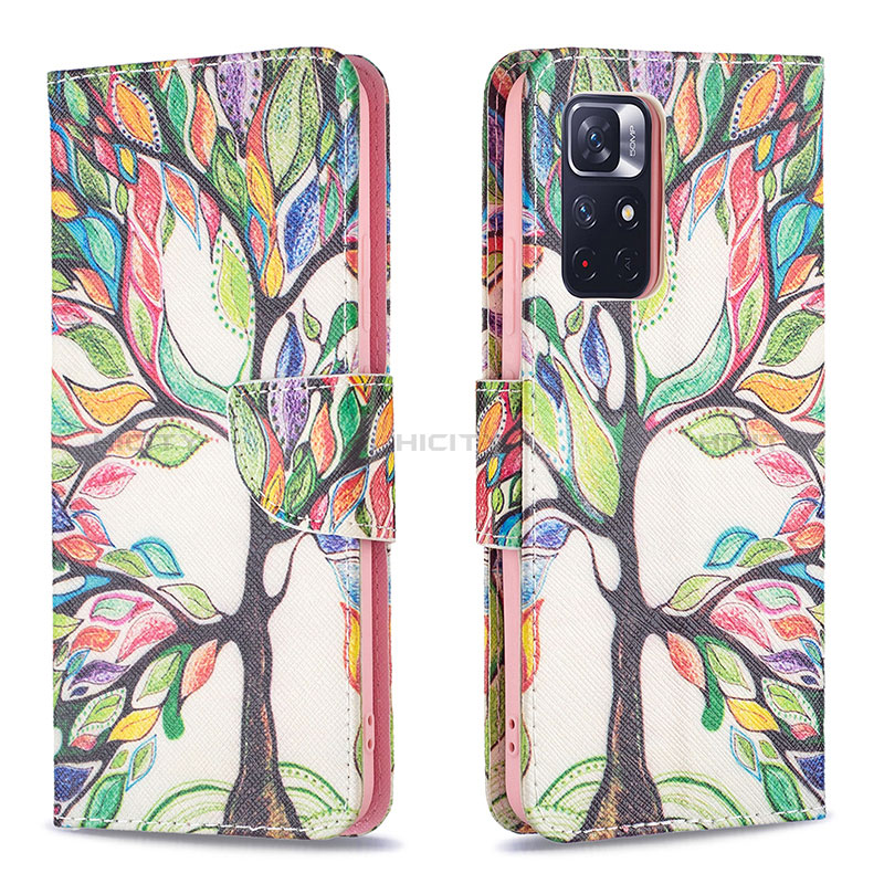 Funda de Cuero Cartera con Soporte Patron de Moda Carcasa B01F para Xiaomi Redmi Note 11S 5G