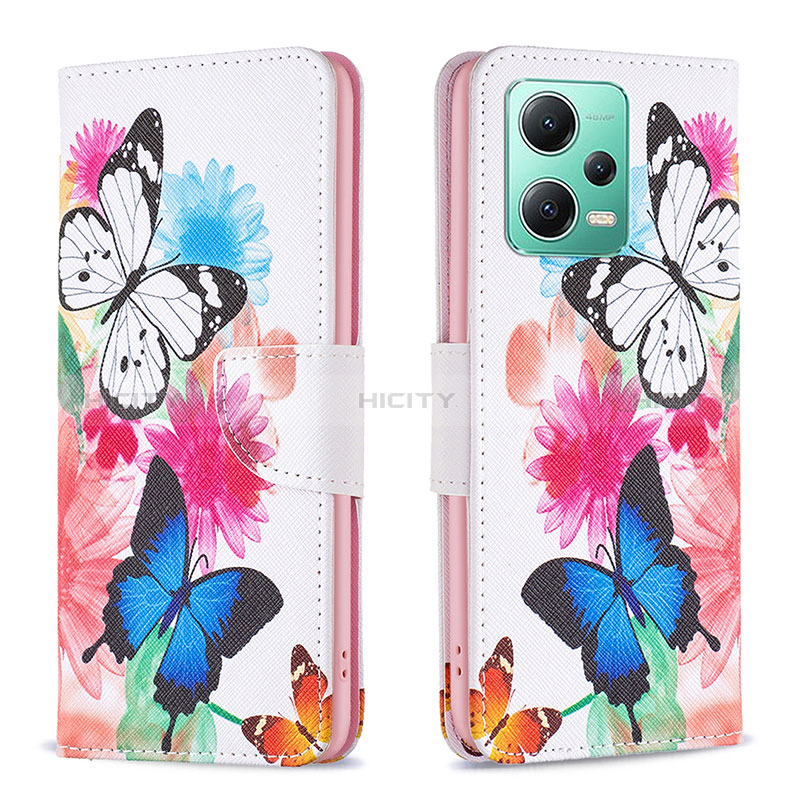 Funda de Cuero Cartera con Soporte Patron de Moda Carcasa B01F para Xiaomi Redmi Note 12 5G Vistoso