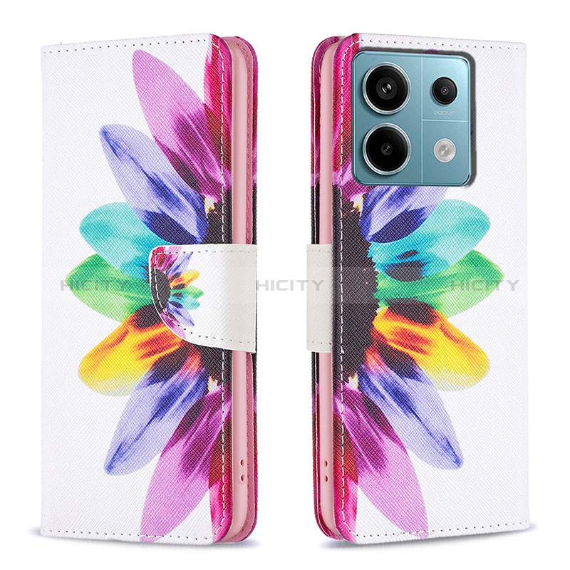 Funda de Cuero Cartera con Soporte Patron de Moda Carcasa B01F para Xiaomi Redmi Note 13 Pro 5G