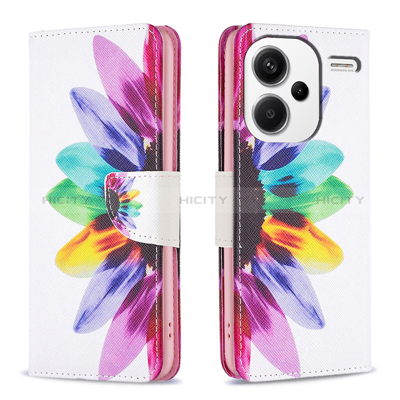 Funda de Cuero Cartera con Soporte Patron de Moda Carcasa B01F para Xiaomi Redmi Note 13 Pro+ Plus 5G Multicolor