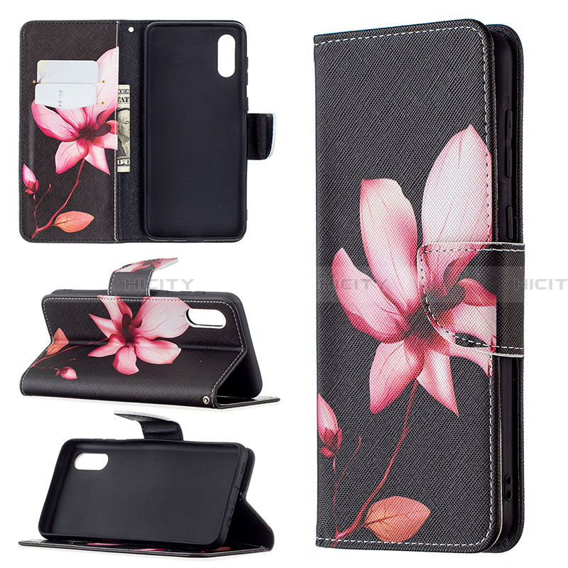 Funda de Cuero Cartera con Soporte Patron de Moda Carcasa B03F para Samsung Galaxy A02