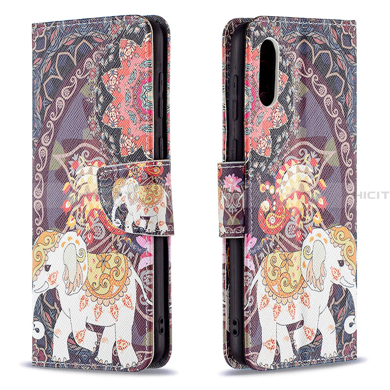 Funda de Cuero Cartera con Soporte Patron de Moda Carcasa B03F para Samsung Galaxy A02