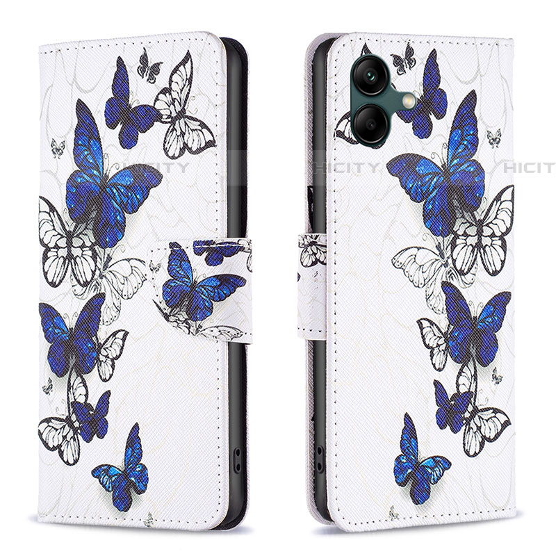 Funda de Cuero Cartera con Soporte Patron de Moda Carcasa B03F para Samsung Galaxy A04E Azul