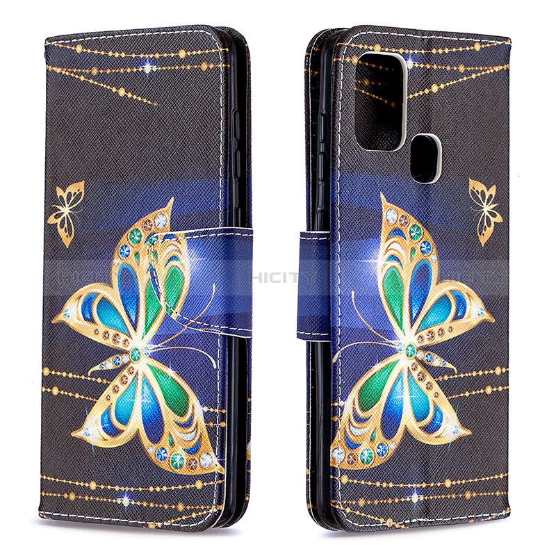 Funda de Cuero Cartera con Soporte Patron de Moda Carcasa B03F para Samsung Galaxy A21s