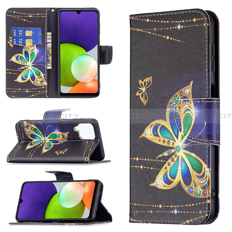 Funda de Cuero Cartera con Soporte Patron de Moda Carcasa B03F para Samsung Galaxy A22 4G