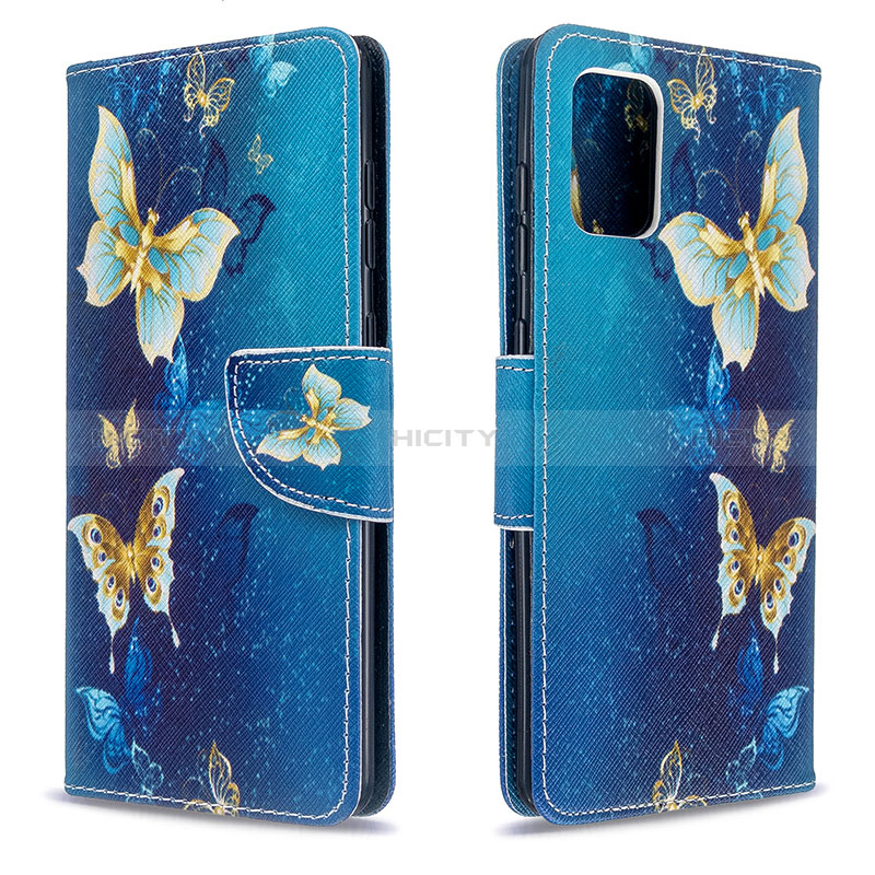 Funda de Cuero Cartera con Soporte Patron de Moda Carcasa B03F para Samsung Galaxy A71 5G Azul Cielo