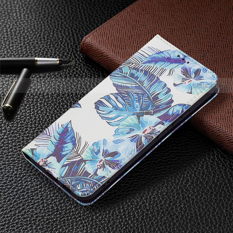 Funda de Cuero Cartera con Soporte Patron de Moda Carcasa B03F para Samsung Galaxy S23 Plus 5G Azul