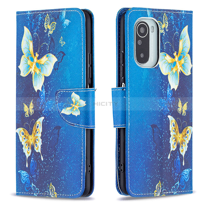 Funda de Cuero Cartera con Soporte Patron de Moda Carcasa B03F para Xiaomi Mi 11i 5G Azul Cielo