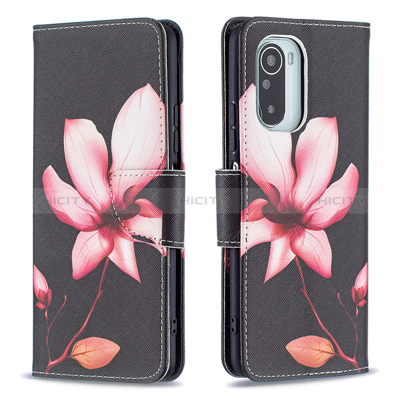 Funda de Cuero Cartera con Soporte Patron de Moda Carcasa B03F para Xiaomi Mi 11i 5G Rojo