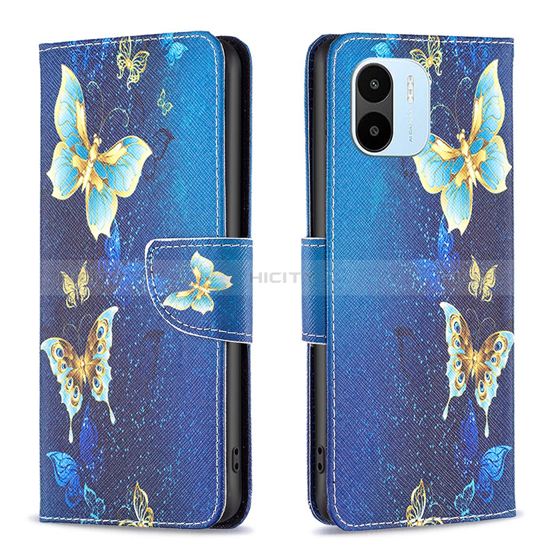 Funda de Cuero Cartera con Soporte Patron de Moda Carcasa B03F para Xiaomi Poco C51 Azul Cielo