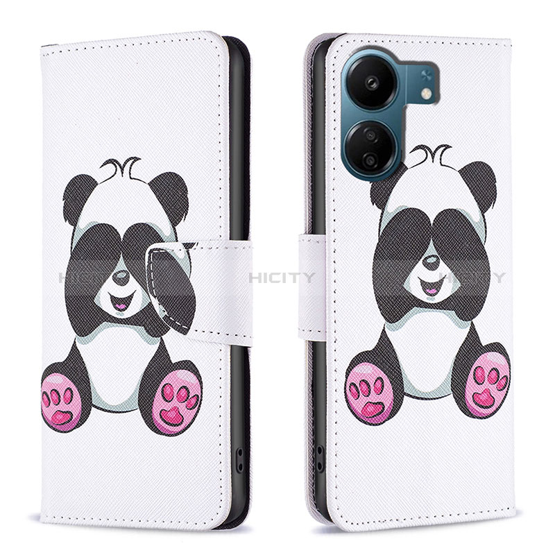 Funda de Cuero Cartera con Soporte Patron de Moda Carcasa B03F para Xiaomi Poco C65