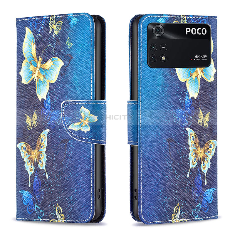 Funda de Cuero Cartera con Soporte Patron de Moda Carcasa B03F para Xiaomi Poco M4 Pro 4G