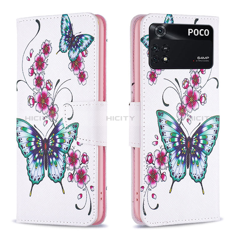 Funda de Cuero Cartera con Soporte Patron de Moda Carcasa B03F para Xiaomi Poco M4 Pro 4G