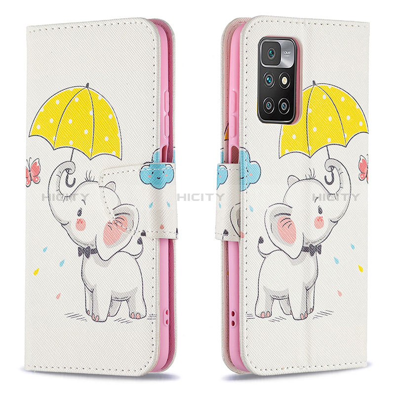 Funda de Cuero Cartera con Soporte Patron de Moda Carcasa B03F para Xiaomi Redmi 10 (2022)