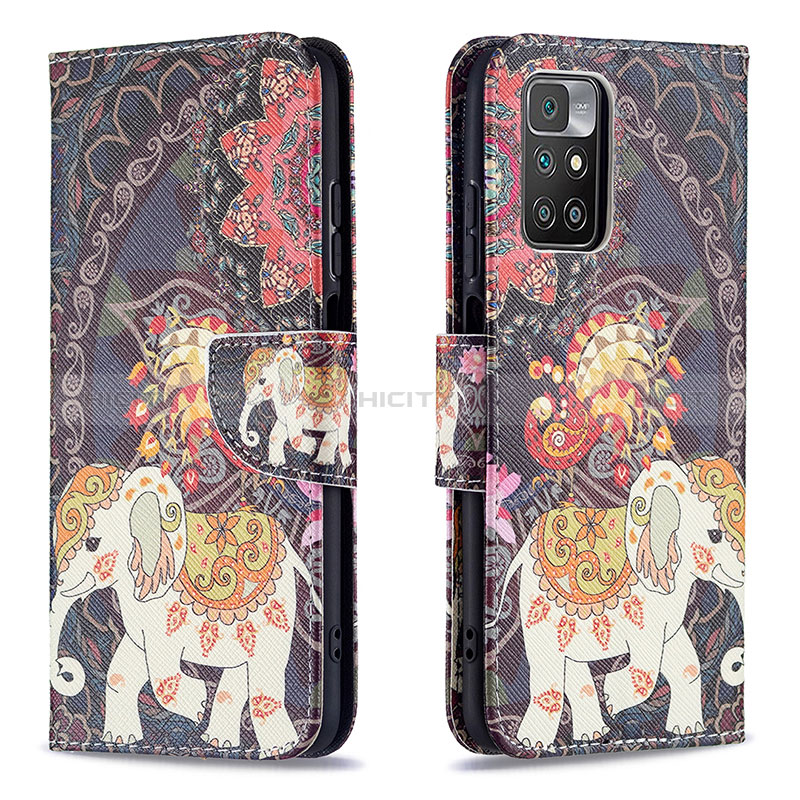 Funda de Cuero Cartera con Soporte Patron de Moda Carcasa B03F para Xiaomi Redmi 10 (2022)