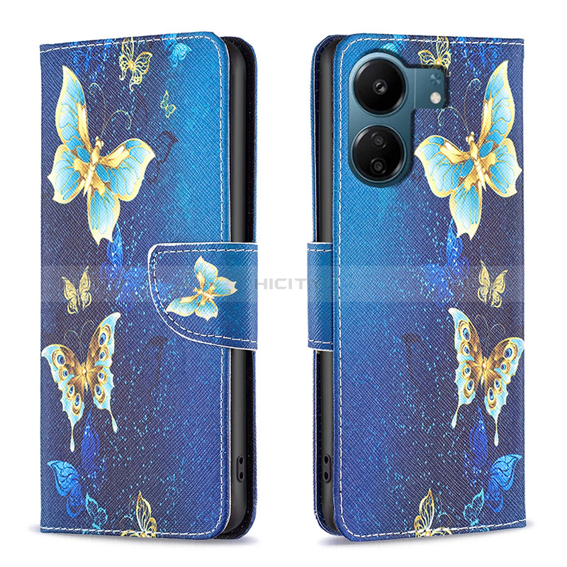 Funda de Cuero Cartera con Soporte Patron de Moda Carcasa B03F para Xiaomi Redmi 13C