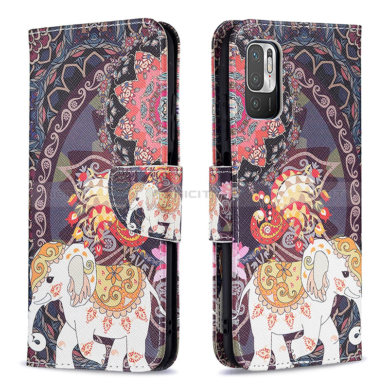 Funda de Cuero Cartera con Soporte Patron de Moda Carcasa B03F para Xiaomi Redmi Note 10 5G